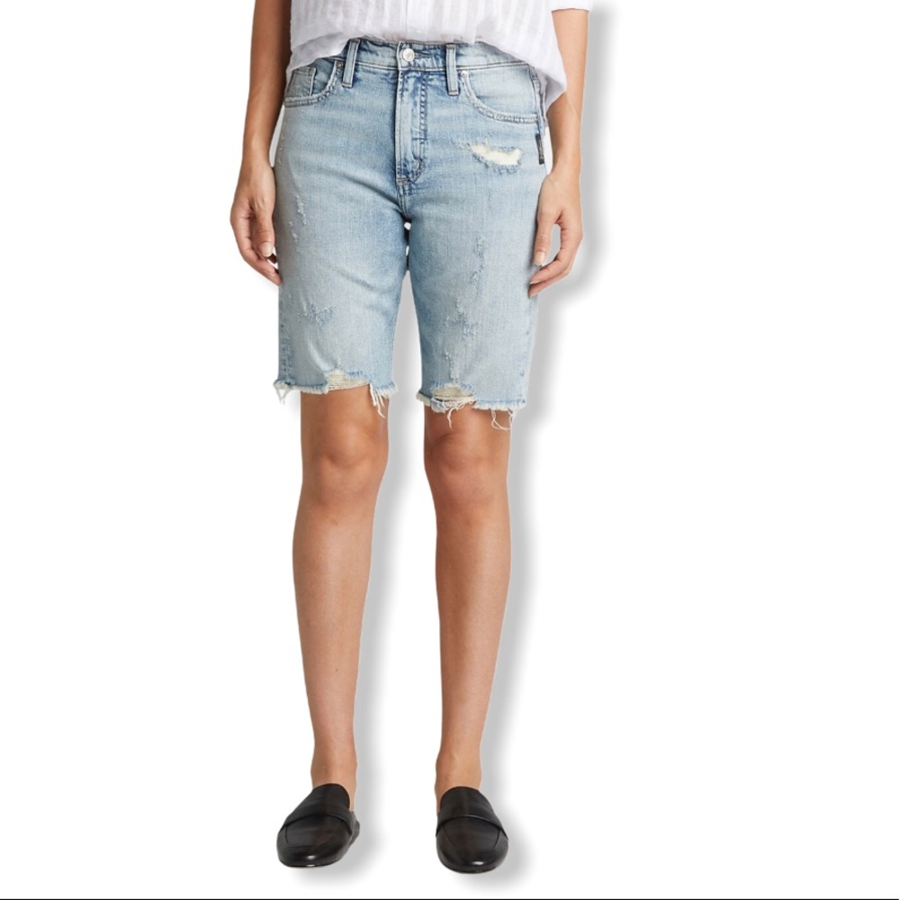 Silver Jeans Co. Women's Raw-Hem Bermuda S…